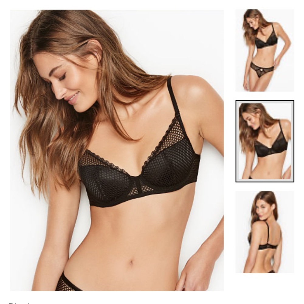 Fishnet lace long line bra